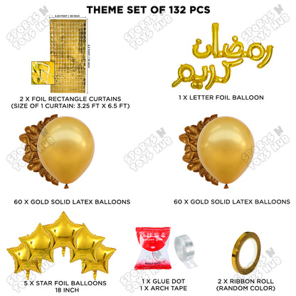Ramadan Kareem Urdu Script Text Foil Balloon Arch Theme Collection