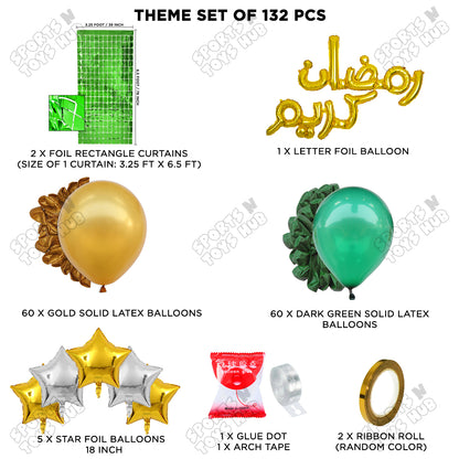 Ramadan Kareem Urdu Script Text Foil Balloon Arch Theme Collection