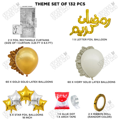 Ramadan Kareem Urdu Script Text Foil Balloon Arch Theme Collection