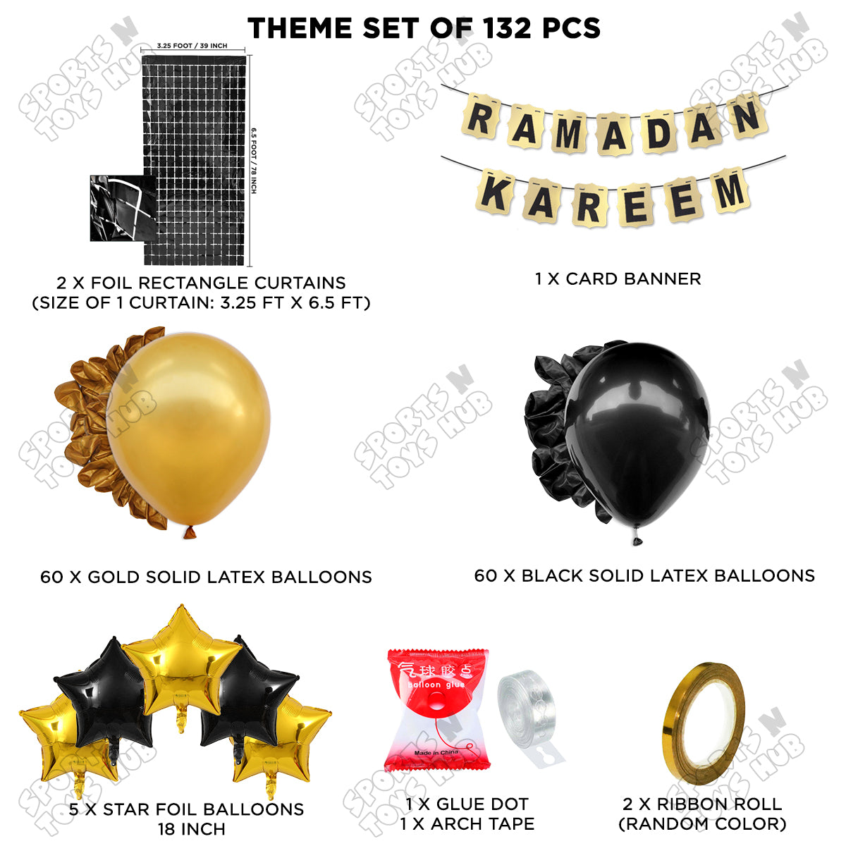 Ramadan Kareem Shinny Gold Card Banner Theme Collection