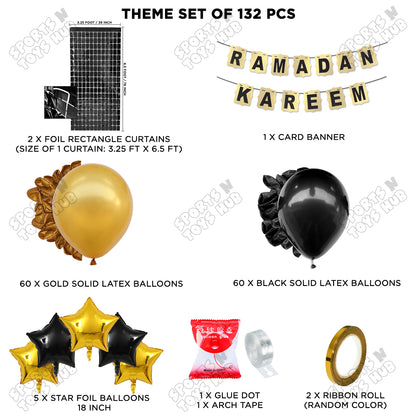 Ramadan Kareem Shinny Gold Card Banner Theme Collection