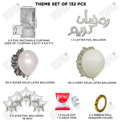 Ramadan Kareem Urdu Script Text Foil Balloon Arch Theme Collection