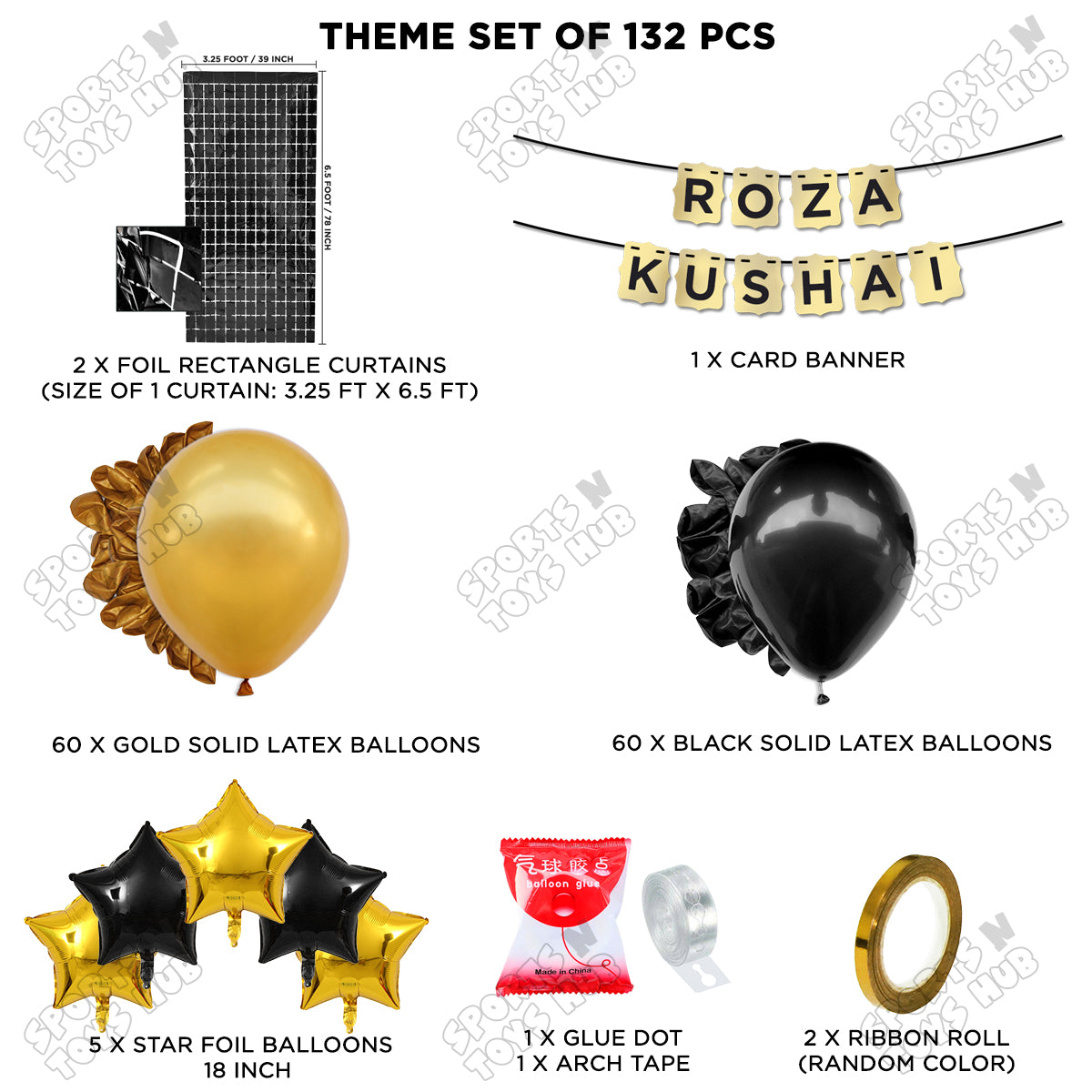 Roza Kushai Shinny Gold Card Banner Theme Collection