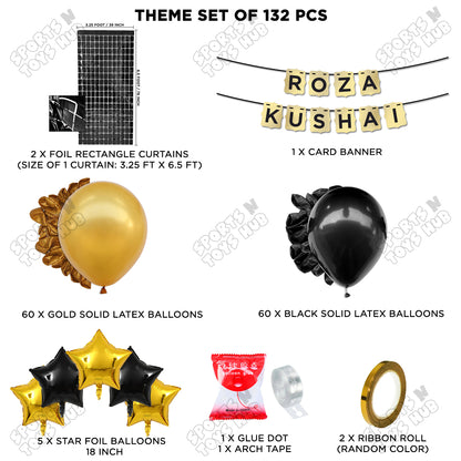 Roza Kushai Shinny Gold Card Banner Theme Collection