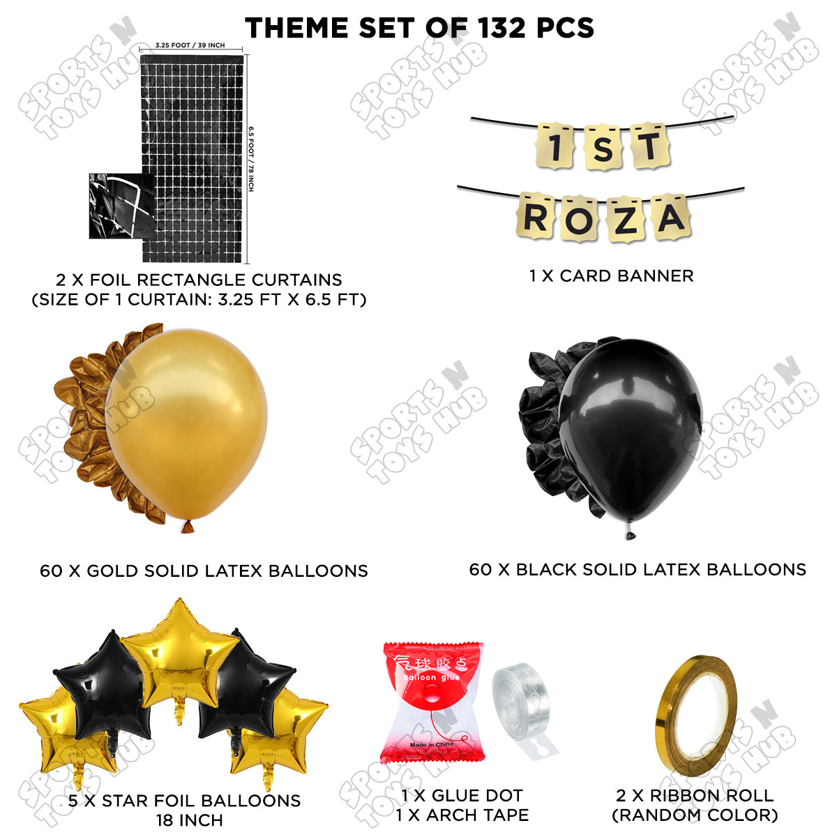 1st Roza Shinny Gold Card Banner Theme Collection