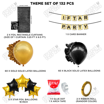 Iftar Party Shinny Gold Card Banner Theme Collection