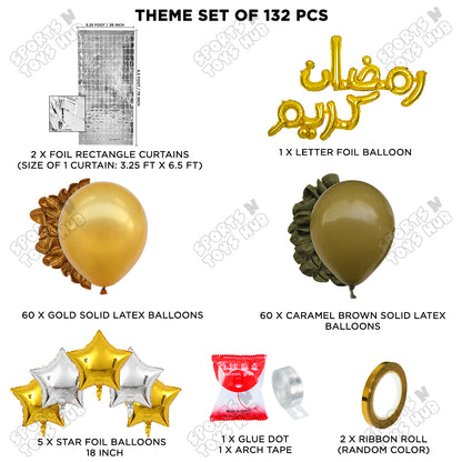 Ramadan Kareem Urdu Script Text Foil Balloon Arch Theme Collection