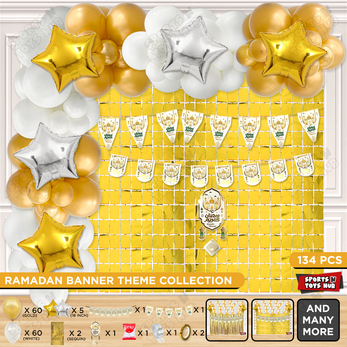Ramadan Kareem White Mosque Card Banner Arch Theme