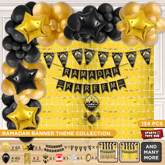 Ramadan Kareem Black Card Banner Arch Theme