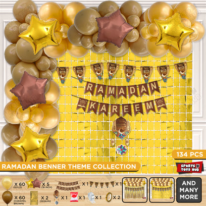Ramadan Kareem Brown Card Banner Arch Theme