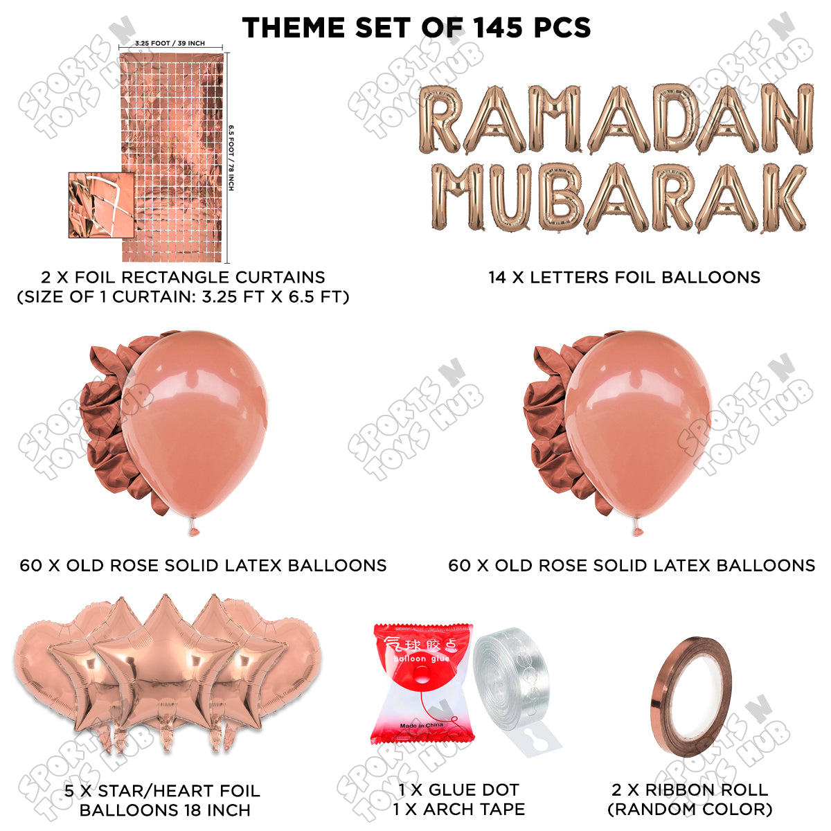 Ramadan Mubarak Foil Balloon Arch Theme Collection