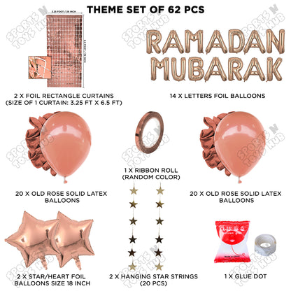 Ramadan Mubarak Foil Balloon Rectangle Curtain Theme Collection