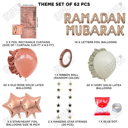 Ramadan Mubarak Foil Balloon Rectangle Curtain Theme Collection