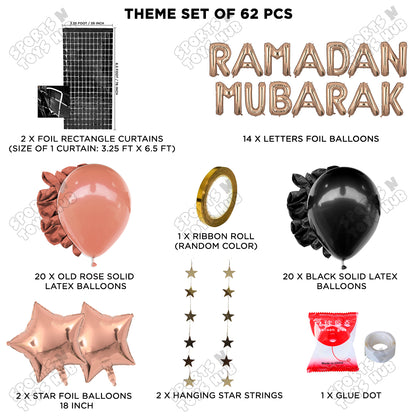 Ramadan Mubarak Foil Balloon Rectangle Curtain Theme Collection
