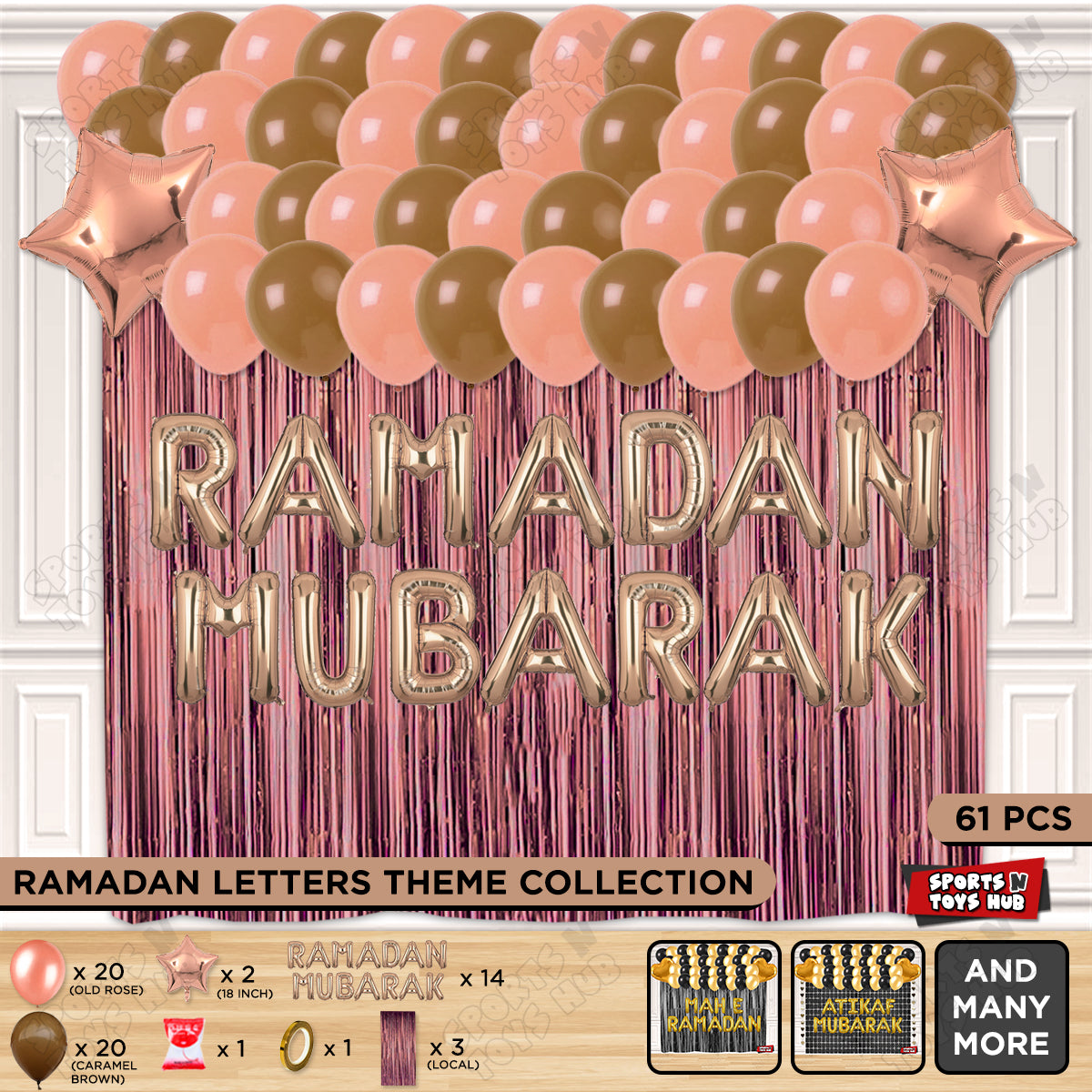 Ramadan Mubarak Foil Balloon Curtain Theme Collection