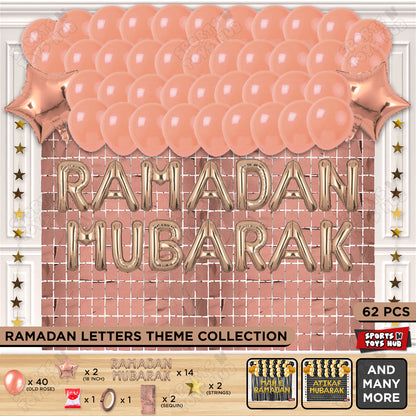 Ramadan Mubarak Foil Balloon Rectangle Curtain Theme Collection