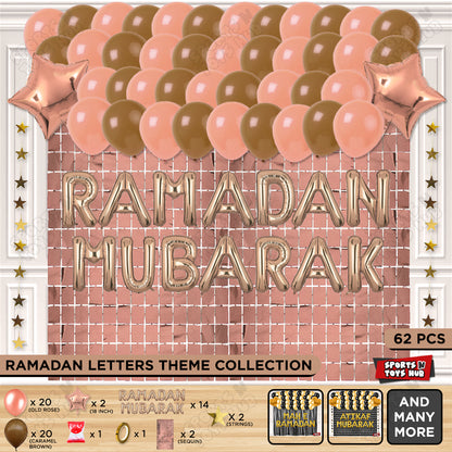 Ramadan Mubarak Foil Balloon Rectangle Curtain Theme Collection