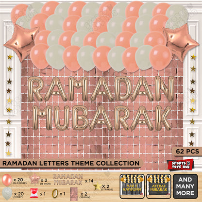 Ramadan Mubarak Foil Balloon Rectangle Curtain Theme Collection