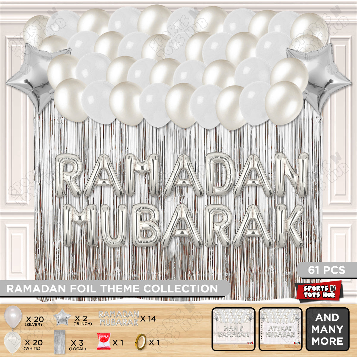 Ramadan Mubarak Foil Balloon Curtain Theme Collection