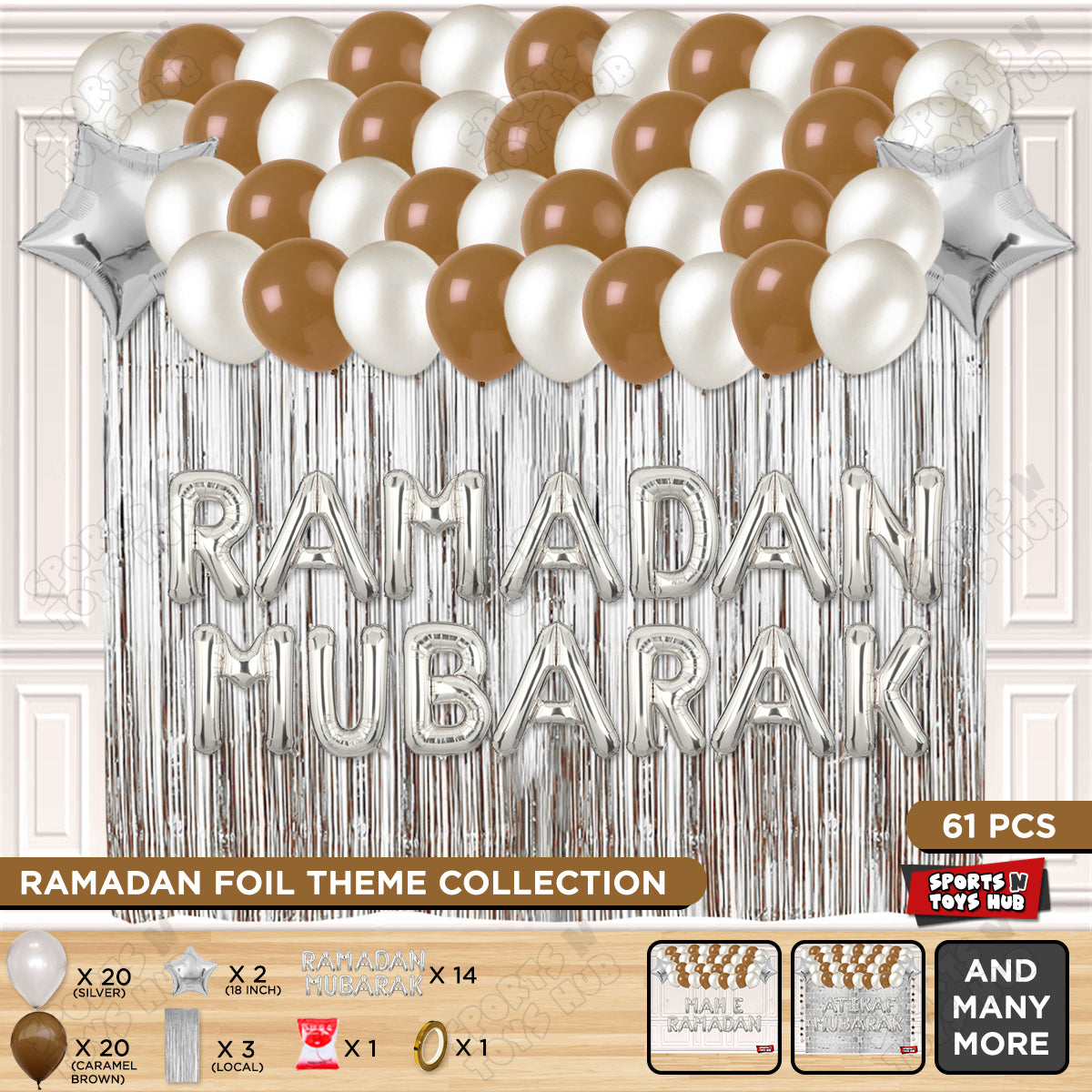 Ramadan Mubarak Foil Balloon Curtain Theme Collection