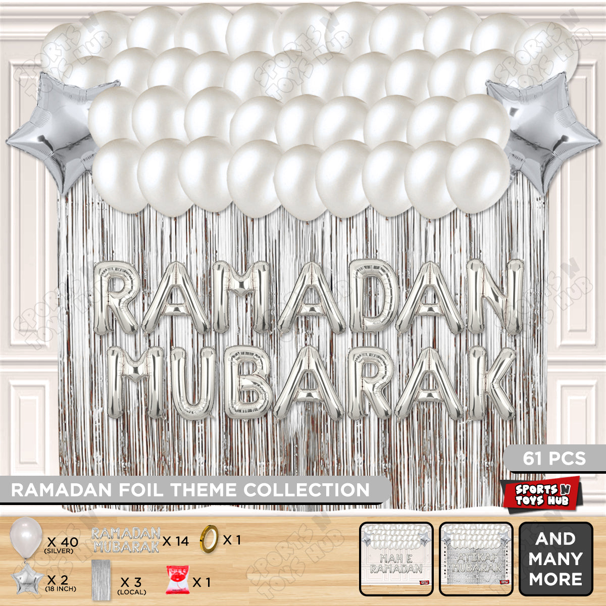 Ramadan Mubarak Foil Balloon Curtain Theme Collection