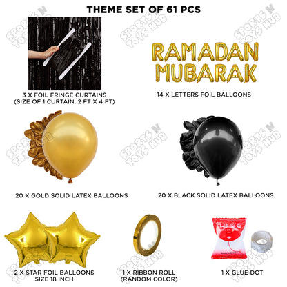 Ramadan Mubarak Foil Balloon Curtain Theme Collection