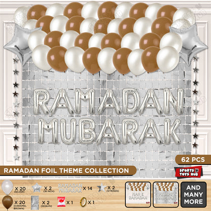 Ramadan Mubarak Foil Balloon Rectangle Curtain Theme Collection