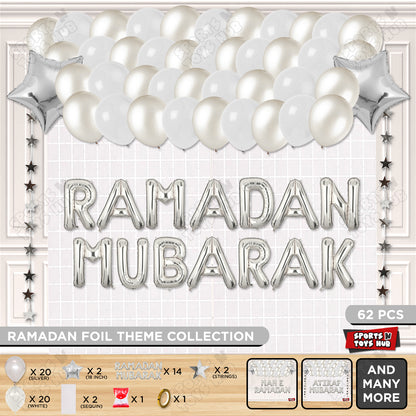 Ramadan Mubarak Foil Balloon Rectangle Curtain Theme Collection