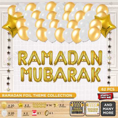 Ramadan Mubarak Foil Balloon Rectangle Curtain Theme Collection