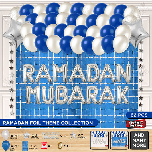 Ramadan Mubarak Foil Balloon Rectangle Curtain Theme Collection