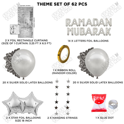 Ramadan Mubarak Foil Balloon Rectangle Curtain Theme Collection