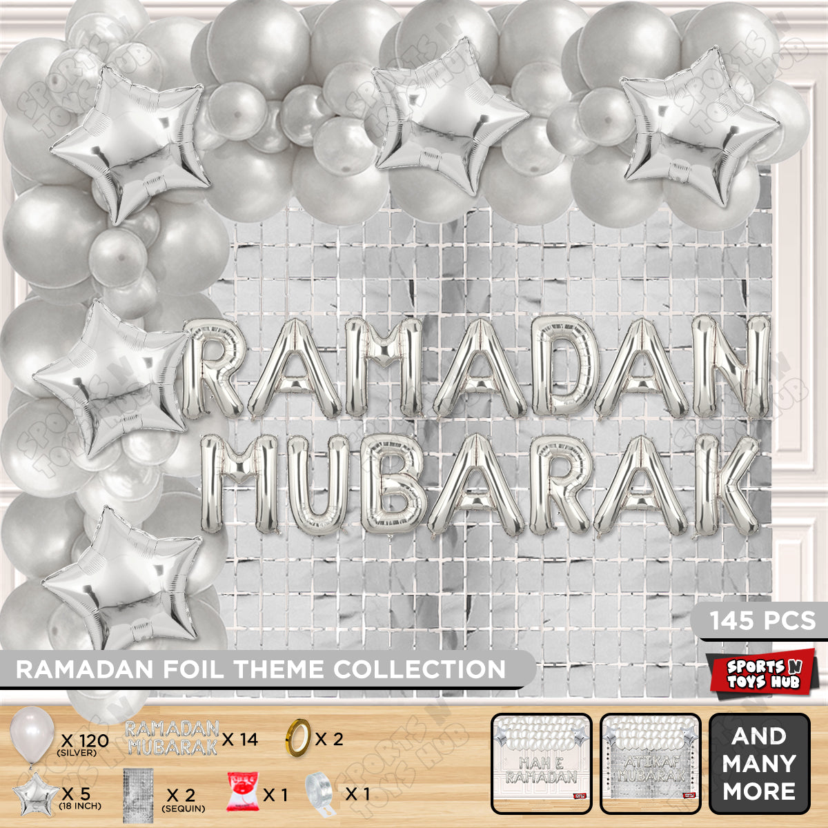 Ramadan Mubarak Foil Balloon Arch Theme Collection