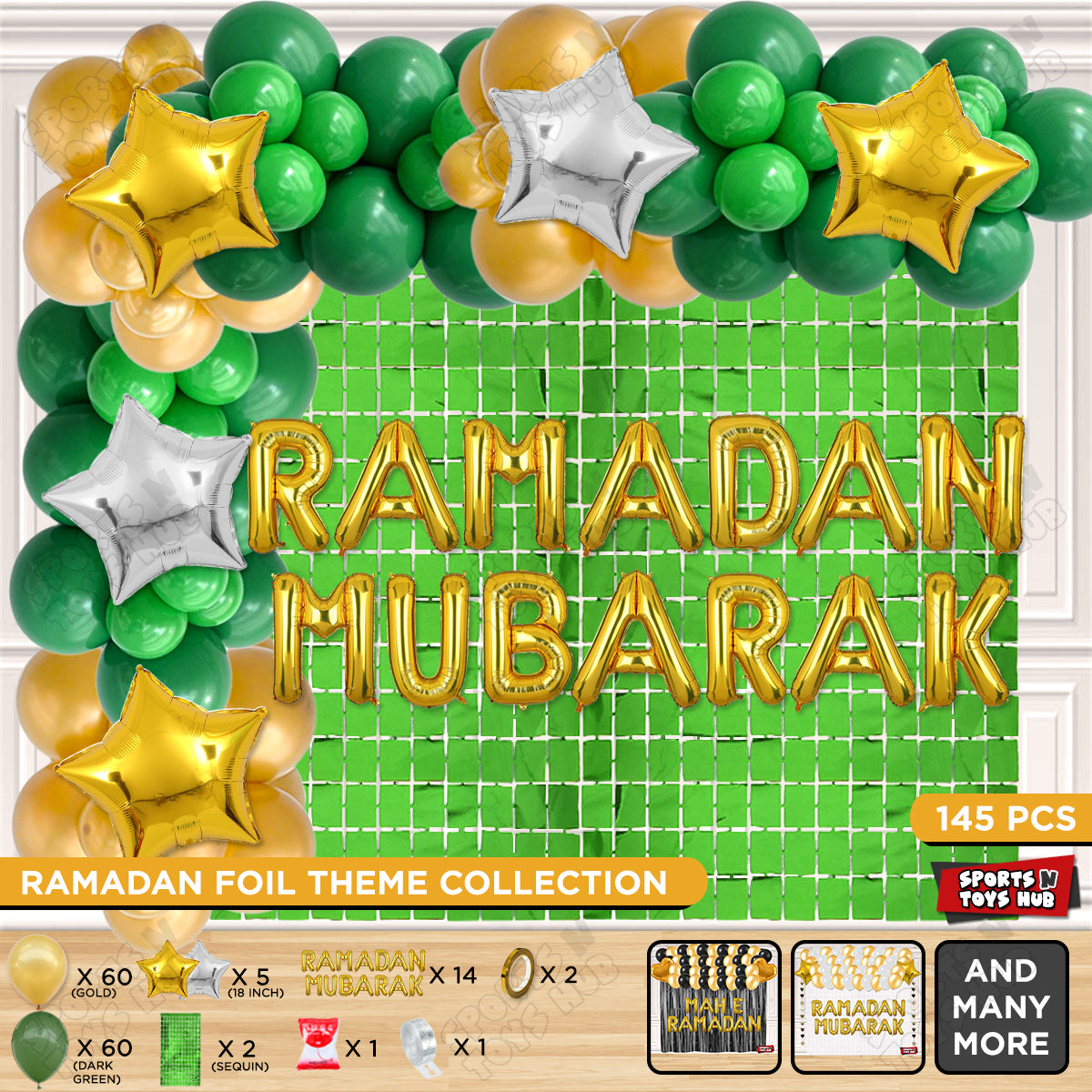 Ramadan Mubarak Foil Balloon Arch Theme Collection