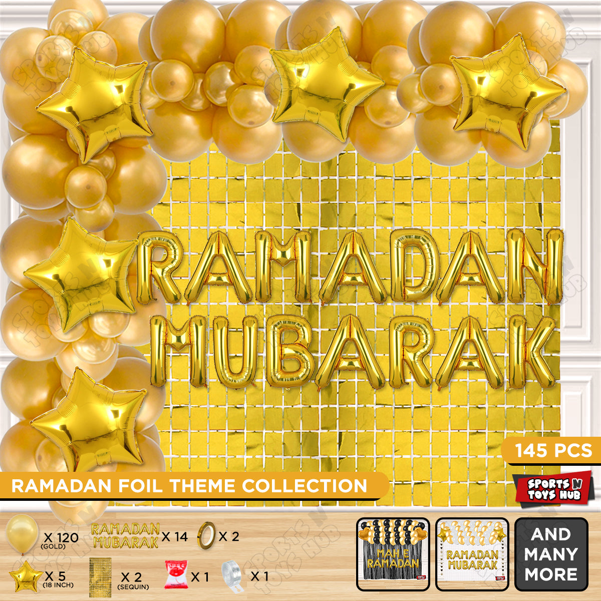 Ramadan Mubarak Foil Balloon Arch Theme Collection