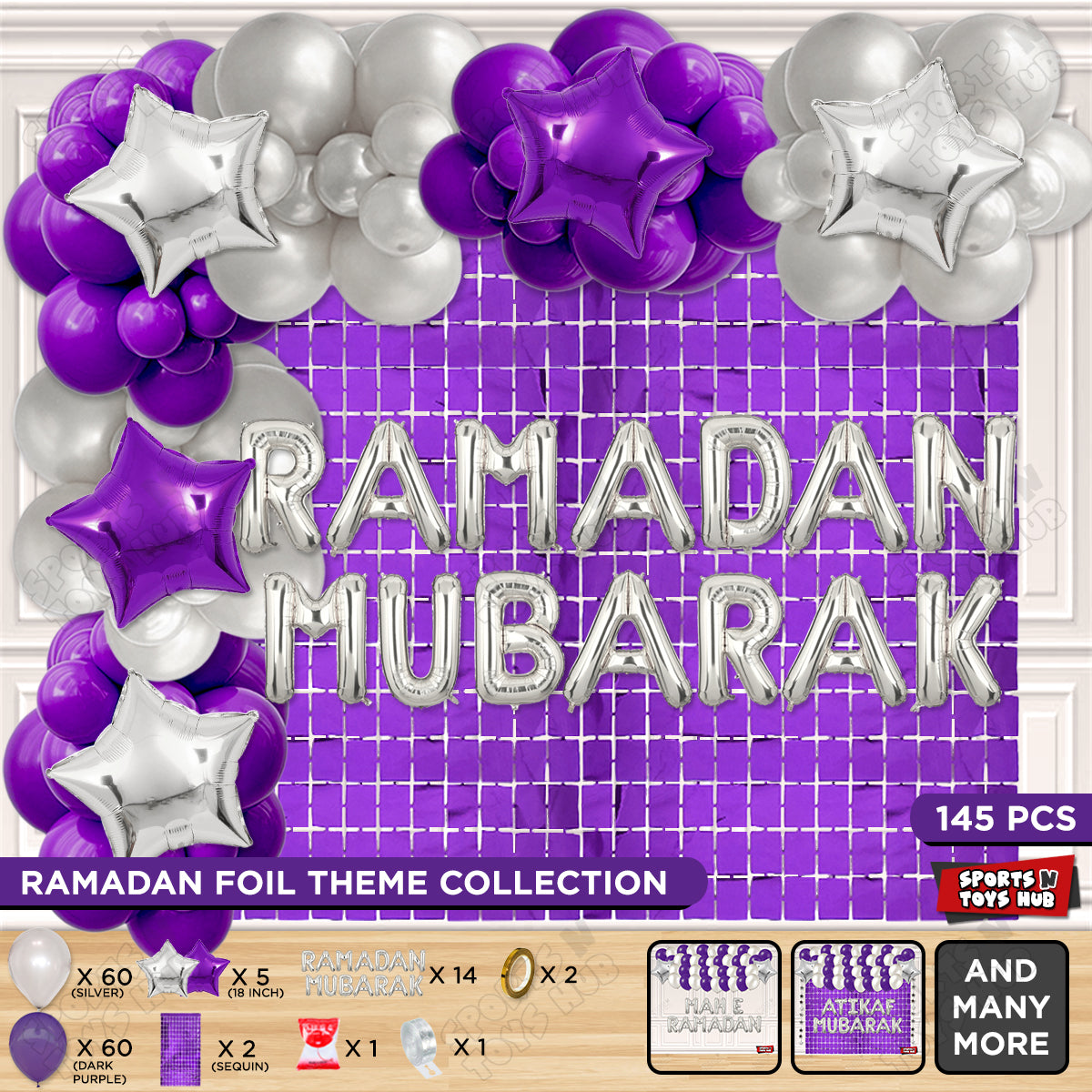 Ramadan Mubarak Foil Balloon Arch Theme Collection