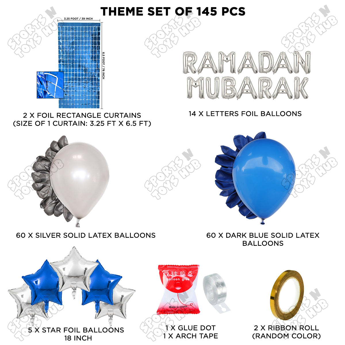 Ramadan Mubarak Foil Balloon Arch Theme Collection