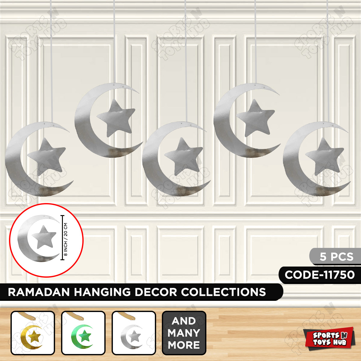 Crescent Moon & Star Hanging Decor