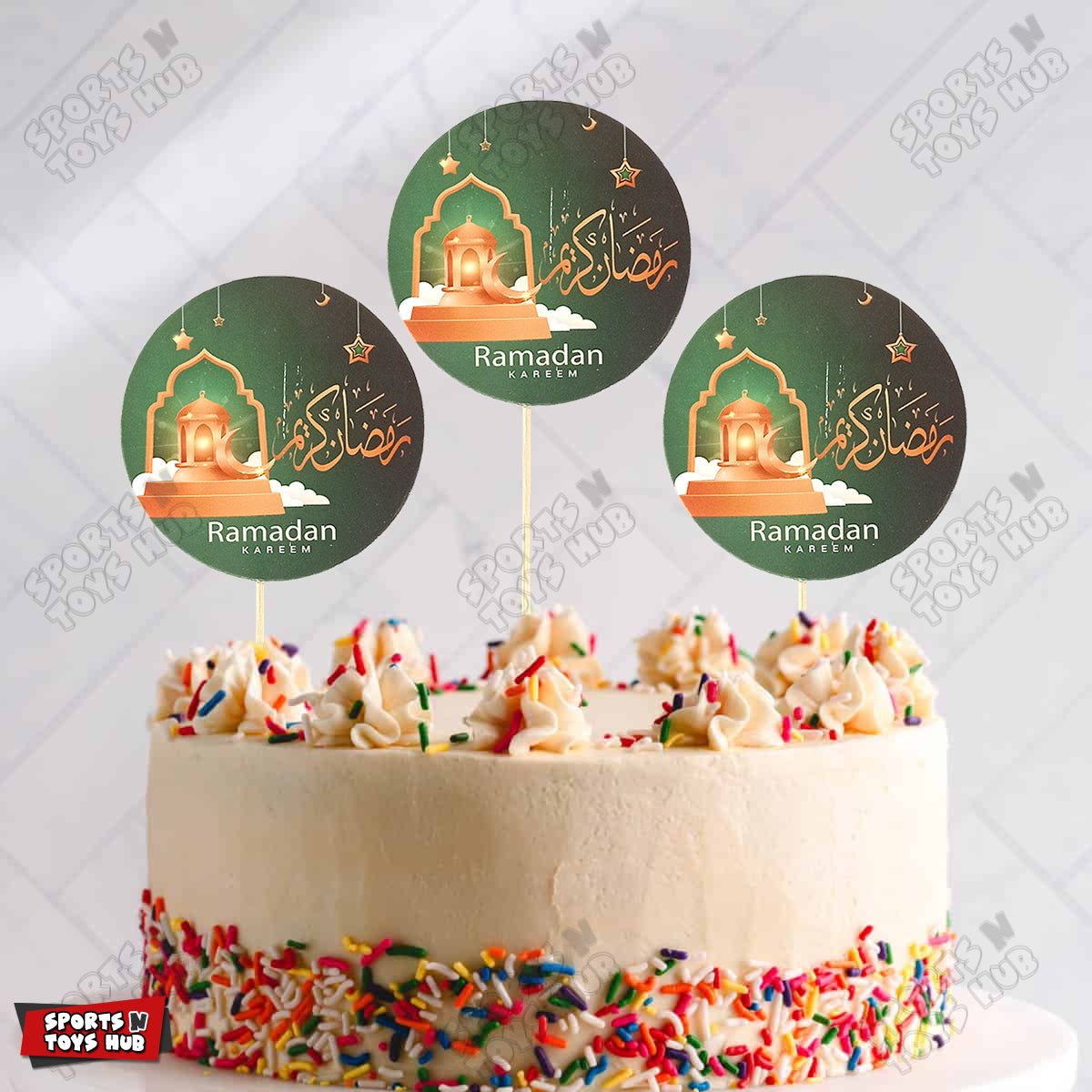 Ramadan Kareem - Printed Card Sweet & Cake Toppers - Pack of 10