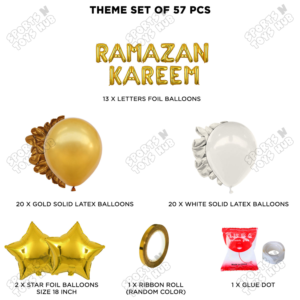 Ramazan Kareem Foil Balloon Garland Theme Collection