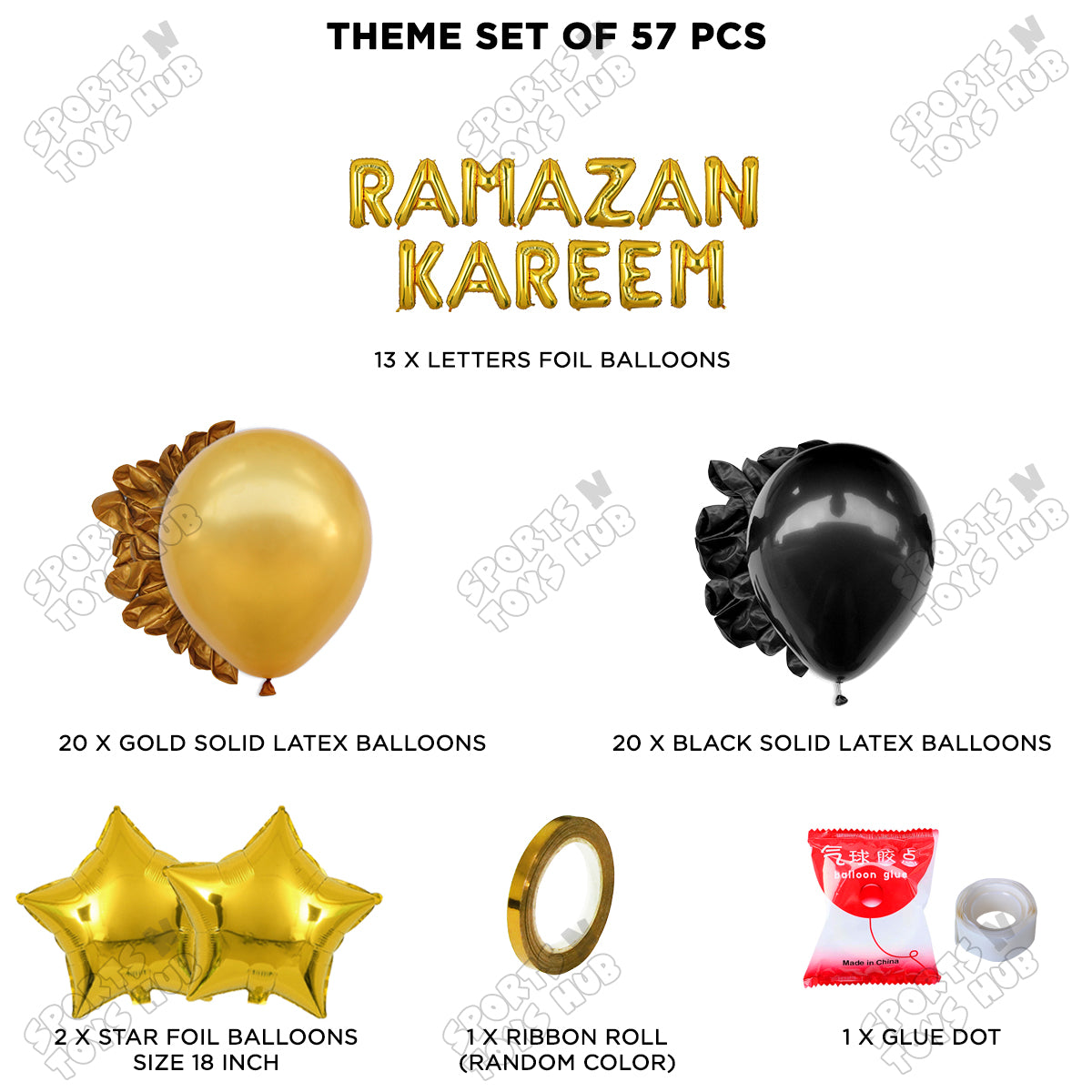 Ramazan Kareem Foil Balloon Garland Theme Collection