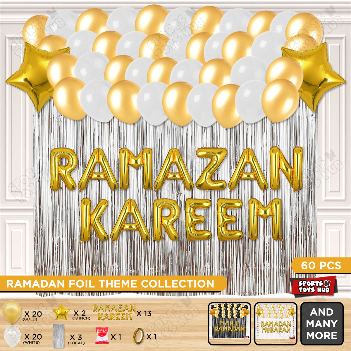 Ramazan Kareem Foil Balloon Curtain Theme Collection