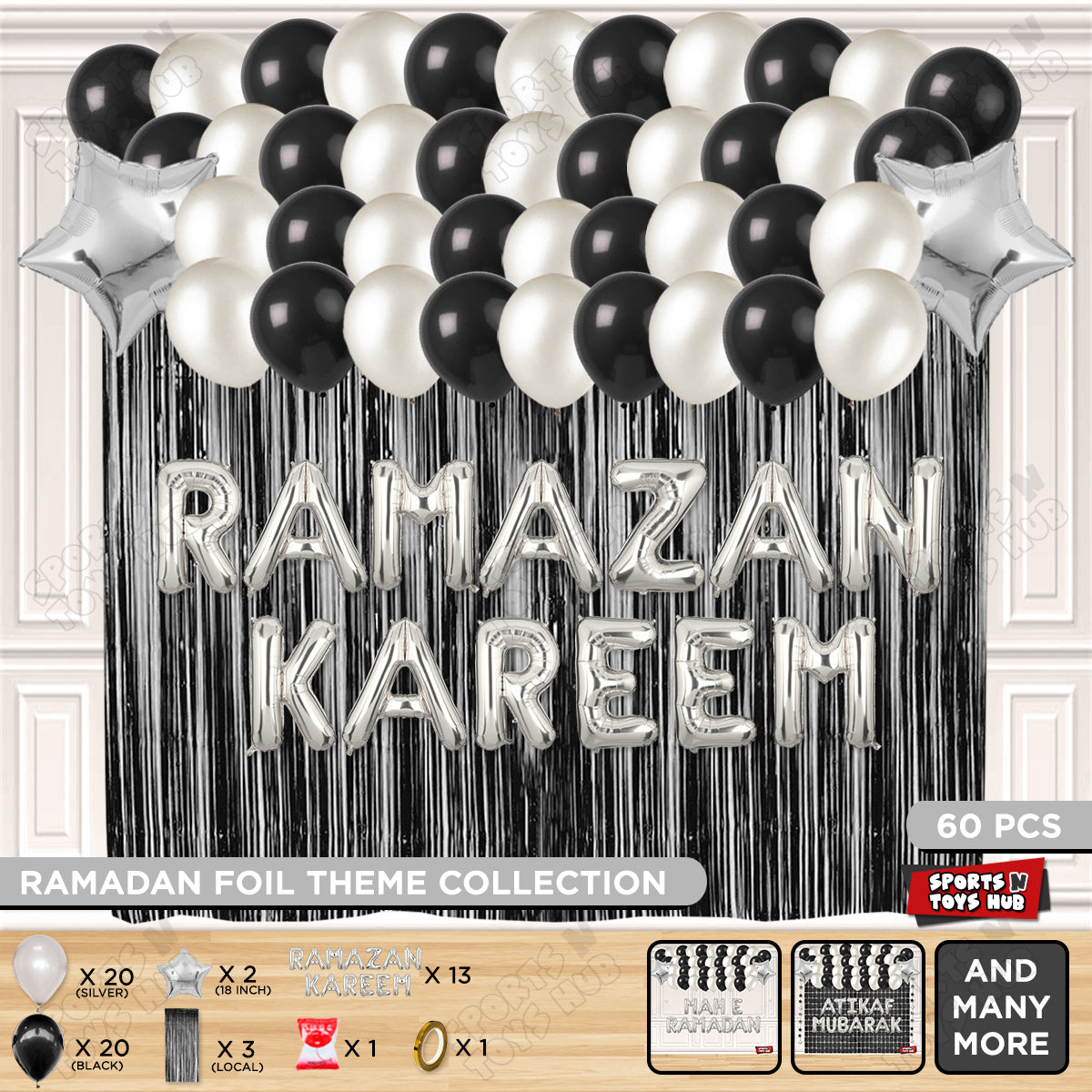 Ramazan Kareem Foil Balloon Curtain Theme Collection