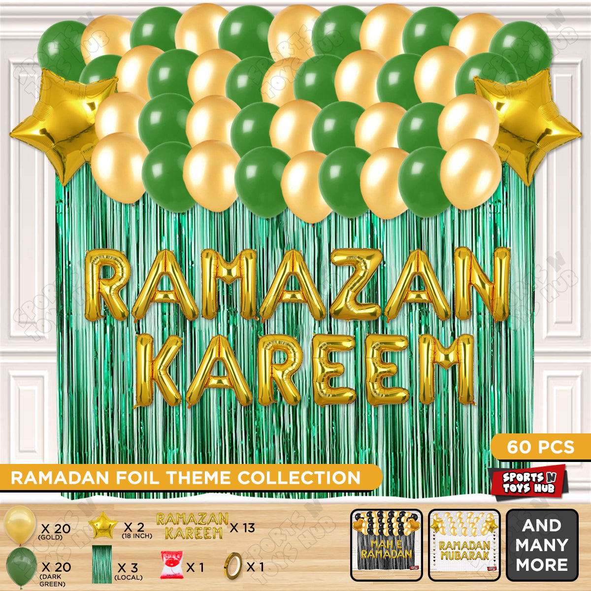 Ramazan Kareem Foil Balloon Curtain Theme Collection
