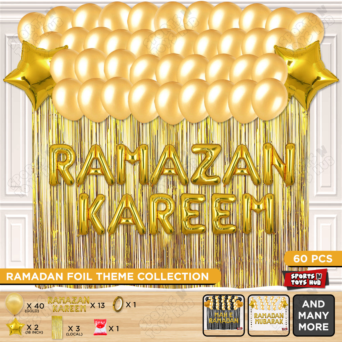 Ramazan Kareem Foil Balloon Curtain Theme Collection