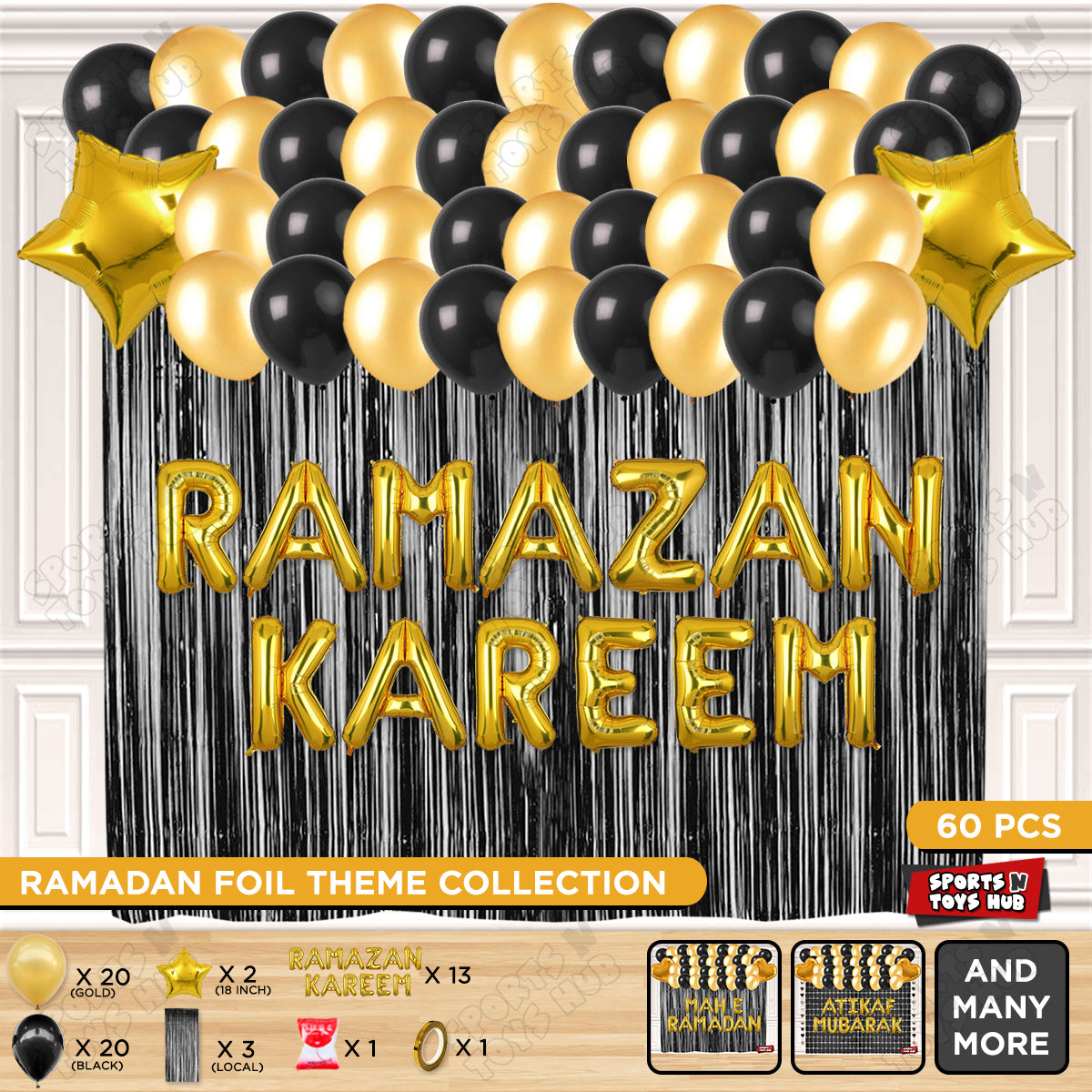 Ramazan Kareem Foil Balloon Curtain Theme Collection