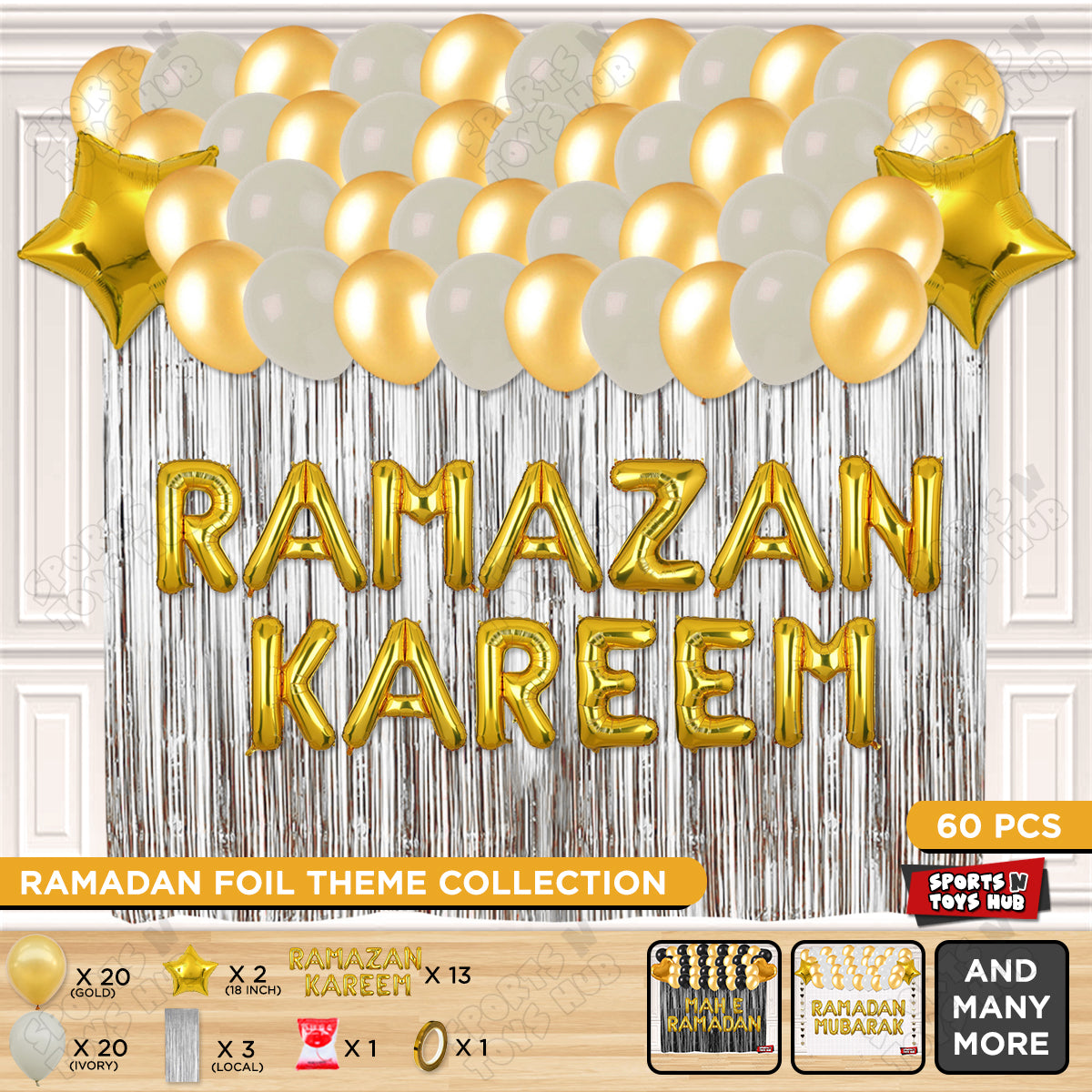 Ramazan Kareem Foil Balloon Curtain Theme Collection