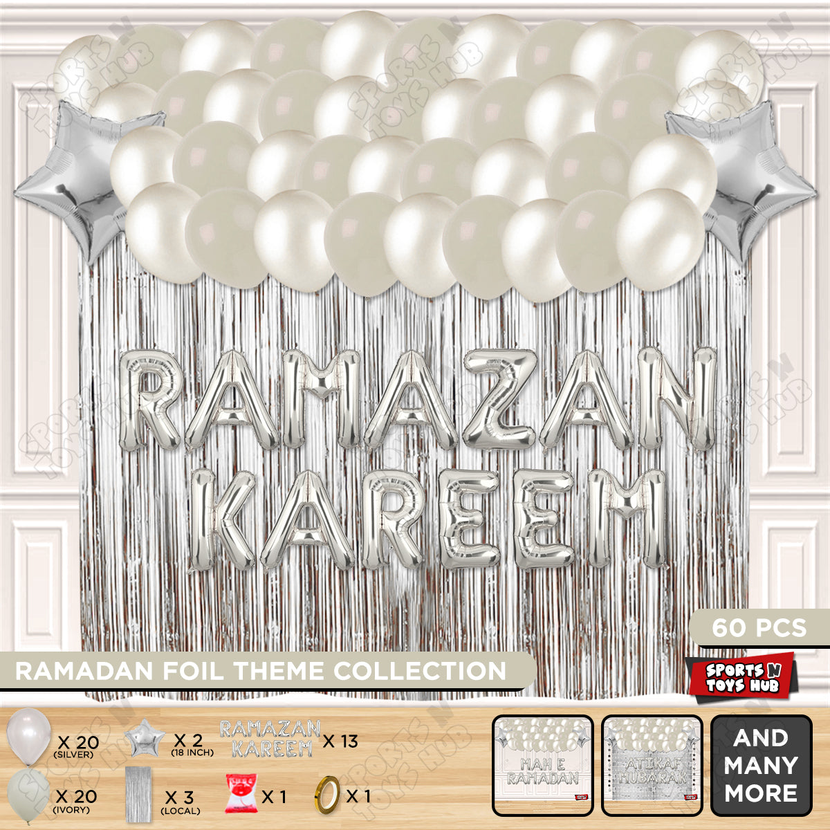 Ramazan Kareem Foil Balloon Curtain Theme Collection