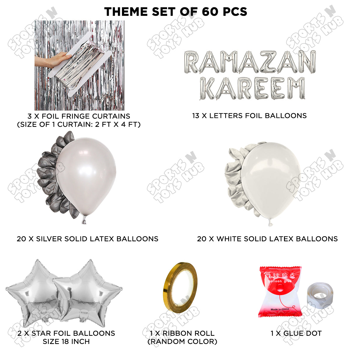Ramazan Kareem Foil Balloon Curtain Theme Collection