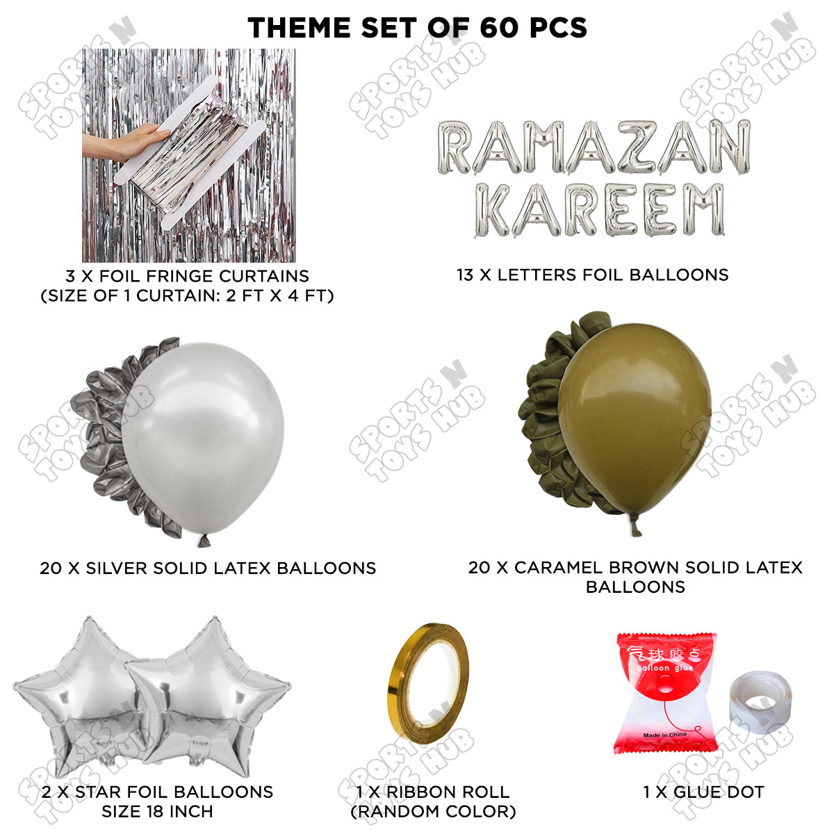 Ramazan Kareem Foil Balloon Curtain Theme Collection