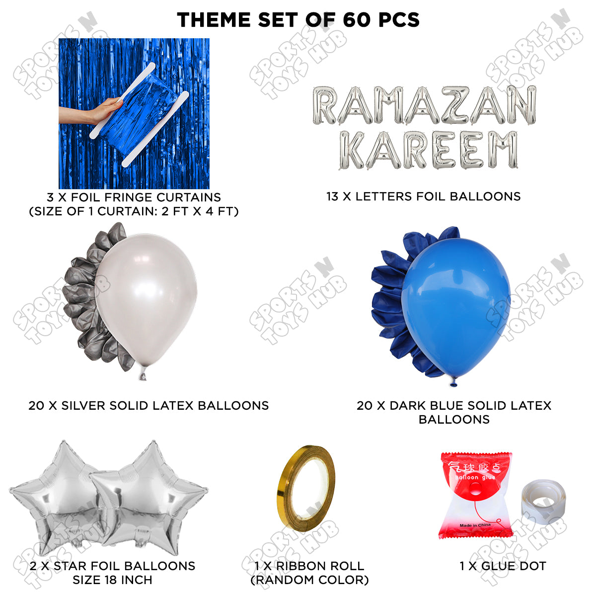 Ramazan Kareem Foil Balloon Curtain Theme Collection